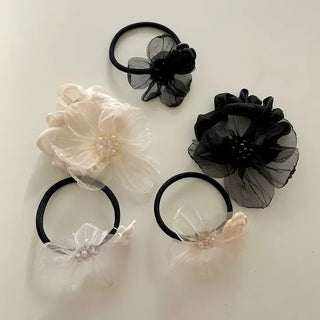 See-through flower hair tie scrunchie elastic hair tie