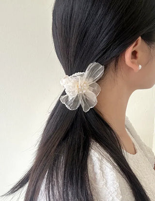See-through flower hair tie scrunchie elastic hair tie
