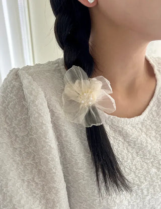 See-through flower hair tie scrunchie elastic hair tie