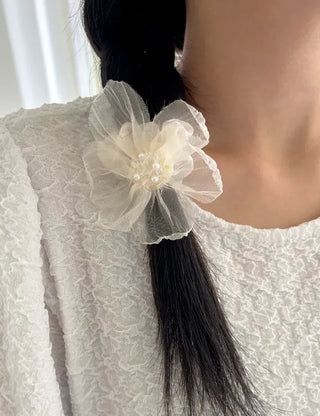 See-through flower hair tie scrunchie elastic hair tie