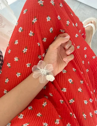 See-through flower hair tie scrunchie elastic hair tie