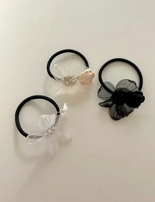 See-through flower hair tie scrunchie elastic hair tie
