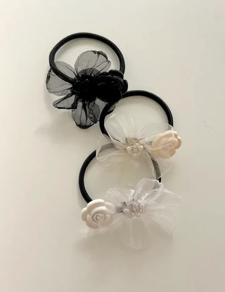 See-through flower hair tie scrunchie elastic hair tie