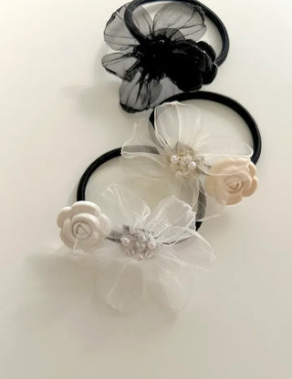 See-through flower hair tie scrunchie elastic hair tie