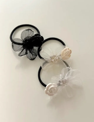 See-through flower hair tie scrunchie elastic hair tie