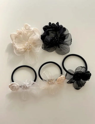 See-through flower hair tie scrunchie elastic hair tie