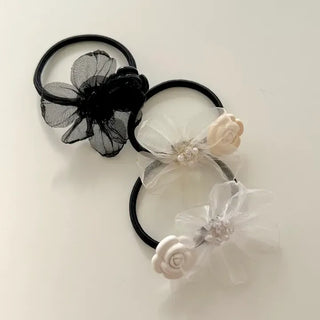 See-through flower hair tie scrunchie elastic hair tie