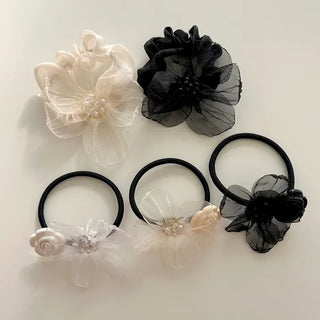 See-through flower hair tie scrunchie elastic hair tie