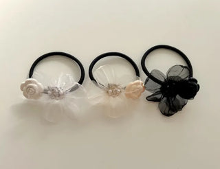 See-through flower hair tie scrunchie elastic hair tie