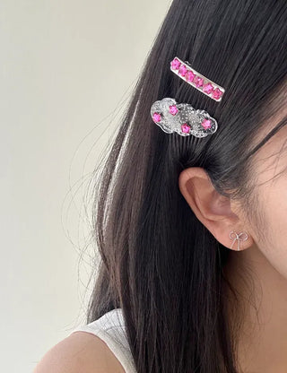 Set of 2 Star Mini Hairpin Summer Transparent Mini Claw Clip