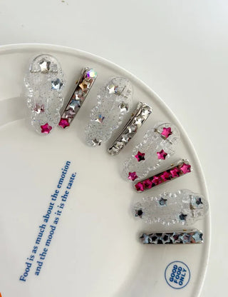 Set of 2 Star Mini Hairpin Summer Transparent Mini Claw Clip