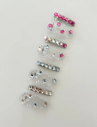 Set of 2 Star Mini Hairpin Summer Transparent Mini Claw Clip