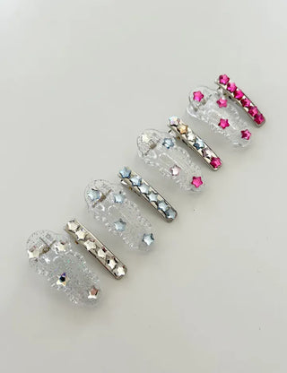 Set of 2 Star Mini Hairpin Summer Transparent Mini Claw Clip