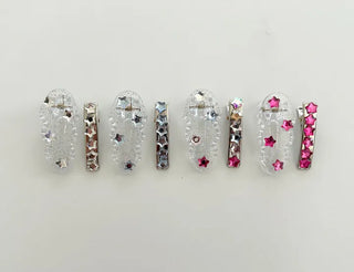 Set of 2 Star Mini Hairpin Summer Transparent Mini Claw Clip