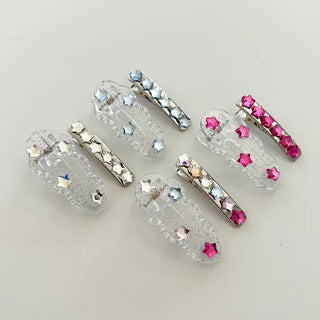 Set of 2 Star Mini Hairpin Summer Transparent Mini Claw Clip