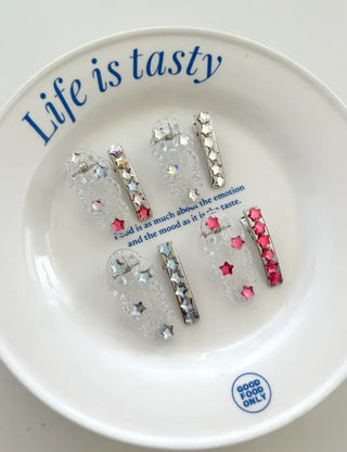Set of 2 Star Mini Hairpin Summer Transparent Mini Claw Clip