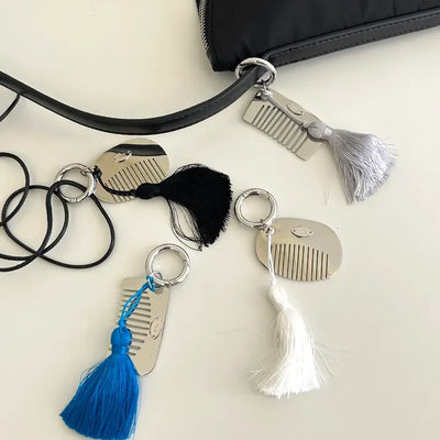 Tassel Mini Comb Bag Keyring Necklace Strap Set