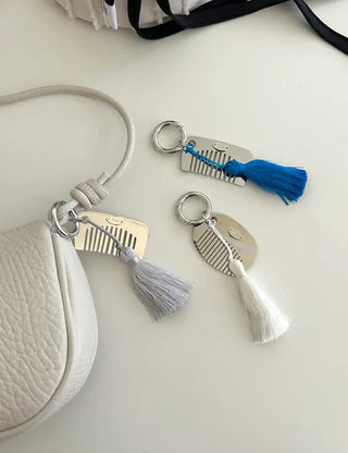 Tassel Mini Comb Bag Keyring Necklace Strap Set