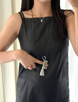 Tassel Mini Comb Bag Keyring Necklace Strap Set