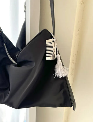 Tassel Mini Comb Bag Keyring Necklace Strap Set