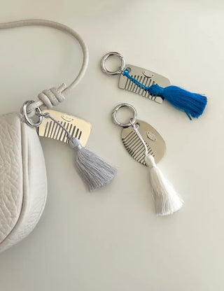 Tassel Mini Comb Bag Keyring Necklace Strap Set