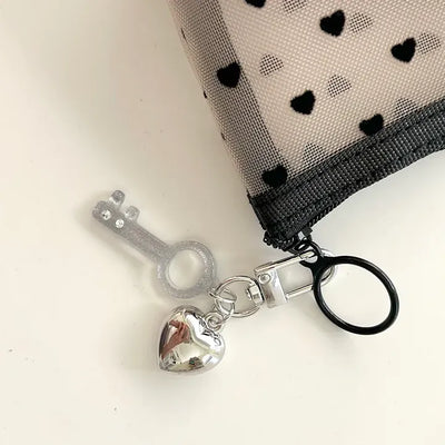 Cubic Key Keyring Heart Mini Acrylic Keyholder Gift