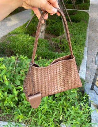 Woven Bag Pouch Glasses Holder Set Women's Shoulder Bag