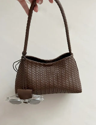 Woven Bag Pouch Glasses Holder Set Women's Shoulder Bag