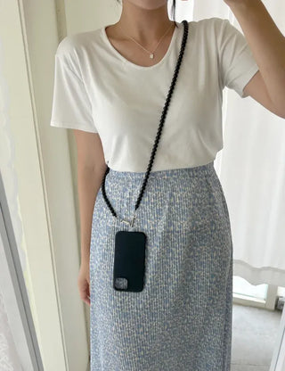 Bead phone strap cellphone cord necklace cross strap