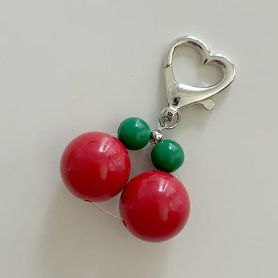 Big Cherry Bead Keyring Bead Phone Strap Keychain