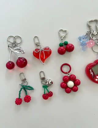 Big Cherry Bead Keyring Bead Phone Strap Keychain