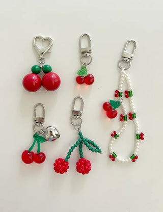 Big Cherry Bead Keyring Bead Phone Strap Keychain
