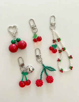 Big Cherry Bead Keyring Bead Phone Strap Keychain