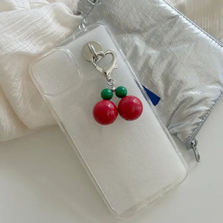 Big Cherry Bead Keyring Bead Phone Strap Keychain