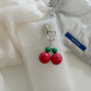 Big Cherry Bead Keyring Bead Phone Strap Keychain