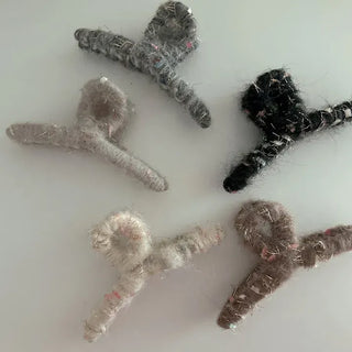 Glitter knit large twisted updo hair clip
