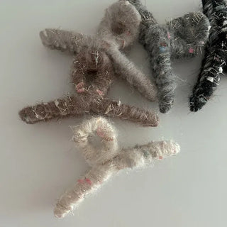Glitter knit large twisted updo hair clip