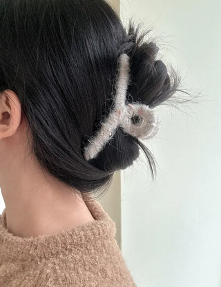 Glitter knit large twisted updo hair clip