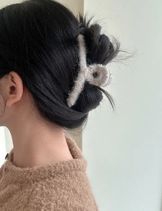 Glitter knit large twisted updo hair clip