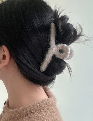 Glitter knit large twisted updo hair clip