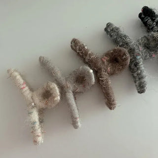 Glitter knit large twisted updo hair clip