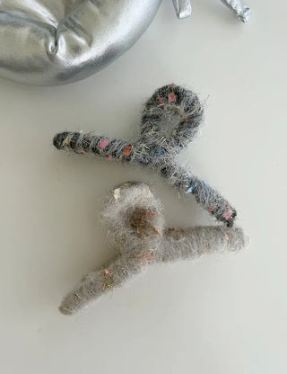 Glitter knit large twisted updo hair clip