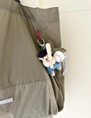 Baseball Teddy Bear Keyring Bag Decor Couple Keyholder