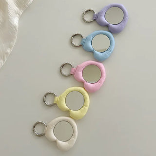 Heart cushion mirror keyring bag decorating mini mirror