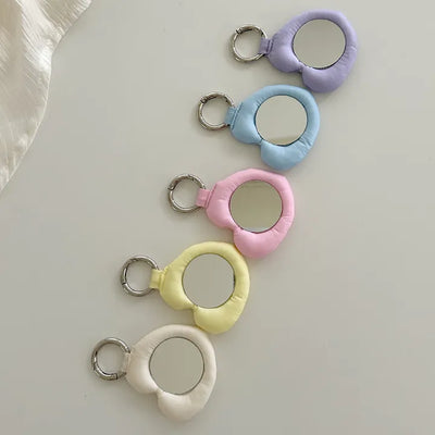 Heart cushion mirror keyring bag decorating mini mirror