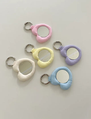 Heart cushion mirror keyring bag decorating mini mirror