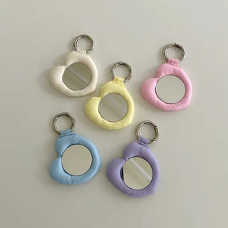 Heart cushion mirror keyring bag decorating mini mirror