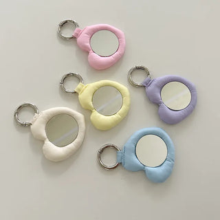 Heart cushion mirror keyring bag decorating mini mirror