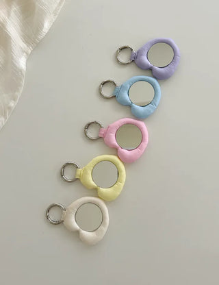 Heart cushion mirror keyring bag decorating mini mirror