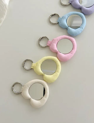 Heart cushion mirror keyring bag decorating mini mirror